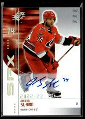 Jaccob Slavin [Gold Whirlpool Autograph] Hockey Cards 2022 SPx 2002-03 Retro Prices