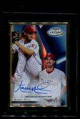 Aaron Nola [Blue] Baseball Cards 2018 Topps Gold Label Framed Autograph Prices