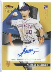 Andres Gimenez [Gold Refractor] Baseball Cards 2021 Topps Finest Autographs Prices
