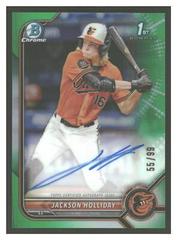 Jackson Holliday [Green] #CDA-JH Baseball Cards 2022 Bowman Draft Chrome Autographs Prices