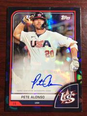 Pete Alonso [Black Difractor] #AV-PA Baseball Cards 2023 Topps World Classic Autographs Prices
