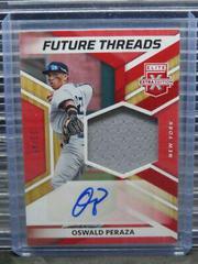 Oswald Peraza [Red] Baseball Cards 2022 Panini Elite Extra Edition Future Threads Signatures Prices
