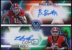 Brock Bowers, Carson Beck [Orange] #DA-BB Football Cards 2023 Bowman's Best University Dual Autographs Prices