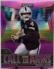 Derek Carr [Pink] #CA-DCA Football Cards 2021 Panini Playoff Call to Arms Prices
