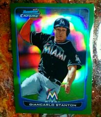 Giancarlo Stanton [Green Refractor] #5 Baseball Cards 2012 Bowman Chrome Prices