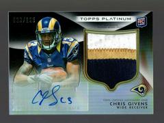 Chris Givens [Autograph Patch Black Refractor] Football Cards 2012 Topps Platinum Prices