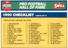 Checklist #159 Football Cards 1990 Swell Greats Prices