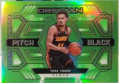 Trae Young [Green Flood] Basketball Cards 2021 Panini Obsidian Pitch Black Prices