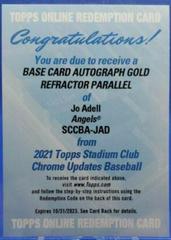 Jo Adell [Gold Refractor] #SCCBA-JAD Baseball Cards 2021 Stadium Club Chrome Autographs Prices