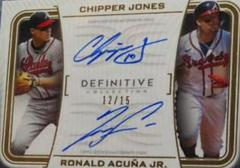 Ronald Acuna Jr. , Chipper Jones Baseball Cards 2023 Topps Definitive Dual Autograph Collection Prices