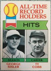All Time Hits Ldrs. [G. Sisler, T. Cobb] #411 Baseball Cards 1979 Topps Prices