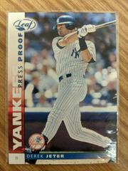 Derek Jeter [Blue Press Proof] #129 Baseball Cards 2002 Leaf Prices
