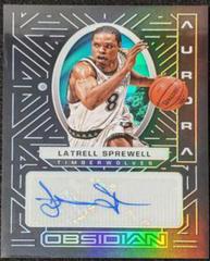 Latrell Sprewell #AUR-LSP Basketball Cards 2021 Panini Obsidian Aurora Autographs Prices