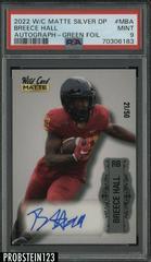 Breece Hall [Silver Green Foil] #MB-A Football Cards 2022 Wild Card Matte Autographs Prices