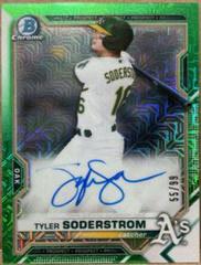 Tyler Soderstrom [Green Refractor] #BMA-TS Baseball Cards 2021 Bowman Chrome Mega Box Mojo Autographs Prices