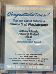 Anthony Solometo #CDA-AS Baseball Cards 2021 Bowman Draft Pick Chrome Autographs Prices
