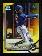 Jackson Chourio [Yellow Refractor] #BCP-79 Baseball Cards 2022 Bowman Chrome Prospects Prices