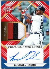 Michael Harris [Red] Baseball Cards 2022 Panini Elite Extra Edition Prospect Materials Signatures Prices