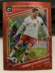 Robert Lewandowski [Optic Red Velocity] Soccer Cards 2021 Panini Donruss Road to Qatar Prices