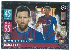 Lionel Messi, Ansu Fati #427 Soccer Cards 2021 Topps Match Attax Champions & Europa League Prices