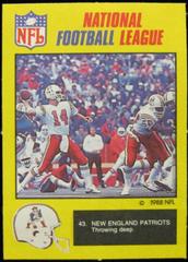 New England Patriots [Sticker] #43 Football Cards 1988 Monty Gum Prices