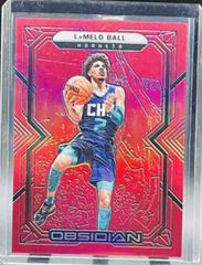 LaMelo Ball [Red Flood] #1 Basketball Cards 2021 Panini Obsidian Prices