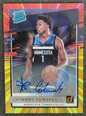 Anthony Edwards [Auto Red Gold Laser] #201 Basketball Cards 2020 Donruss Prices