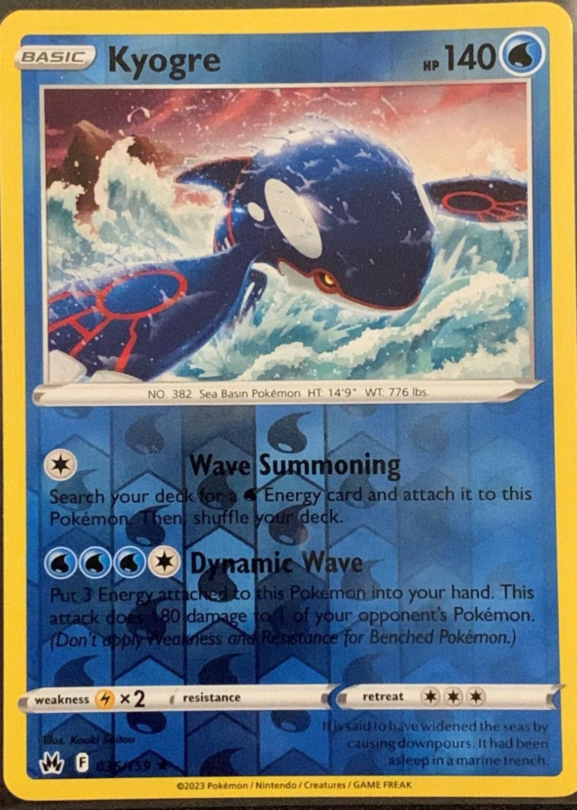 Kyogre Reverse Holo Prices Pokemon Crown Zenith Pokemon Cards