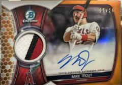 Mike Trout [Orange] #BCAR-MT Baseball Cards 2023 Bowman Chrome Autograph Relics Prices