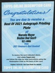 Marcelo Mayer Baseball Cards 2021 Bowman’s Best of 2021 Autographs Prices
