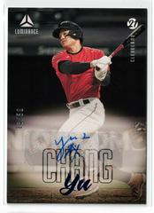 Yu Chang [Blue] #LA-YC Baseball Cards 2021 Panini Chronicles Luminance Autographs Prices