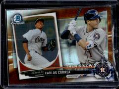 Carlos Correa [Orange Refractor] #BTN-16 Baseball Cards 2017 Topps Chrome Bowman Then & Now Prices