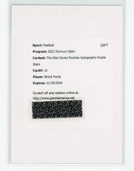 Brock Purdy [Autograph Purple Stars] #TR-13 Football Cards 2022 Panini Donruss Optic The Rookies Prices