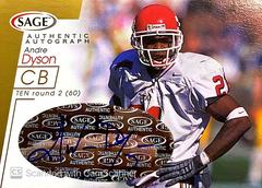 Andre Dyson [Gold] #A13 Football Cards 2001 Sage Autographs Prices