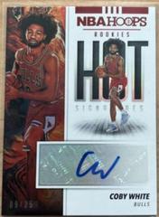 Coby White [Red Hot] Basketball Cards 2019 Panini Hoops Hot Signatures Rookies Prices