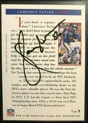 Lawrence Taylor Football Cards 1992 Pro Line Profiles Autographs Prices