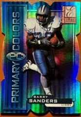 Barry Sanders [Blue Die Cut] Football Cards 1999 Panini Donruss Elite Primary Colors Prices