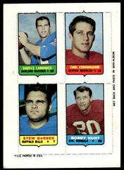 Daryle Lamonica, Carl Cunningham, Stew Barber, Bobby Hunt Football Cards 1969 Topps Four in One Prices