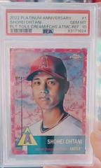 Shohei Ohtani [Toile Cream Fuchsia Atomic] #1 Baseball Cards 2022 Topps Chrome Platinum Anniversary Prices