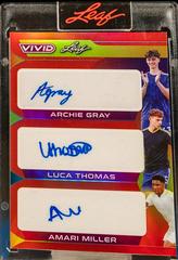 Archie Gray , Luca Thomas , Amari Miller [Red] #TA-9 Soccer Cards 2022 Leaf Vivid Triple Autographs Prices
