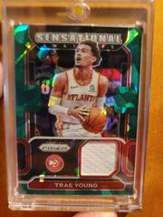 Trae Young [Green Ice] Basketball Cards 2021 Panini Prizm Sensational Swatches Prices