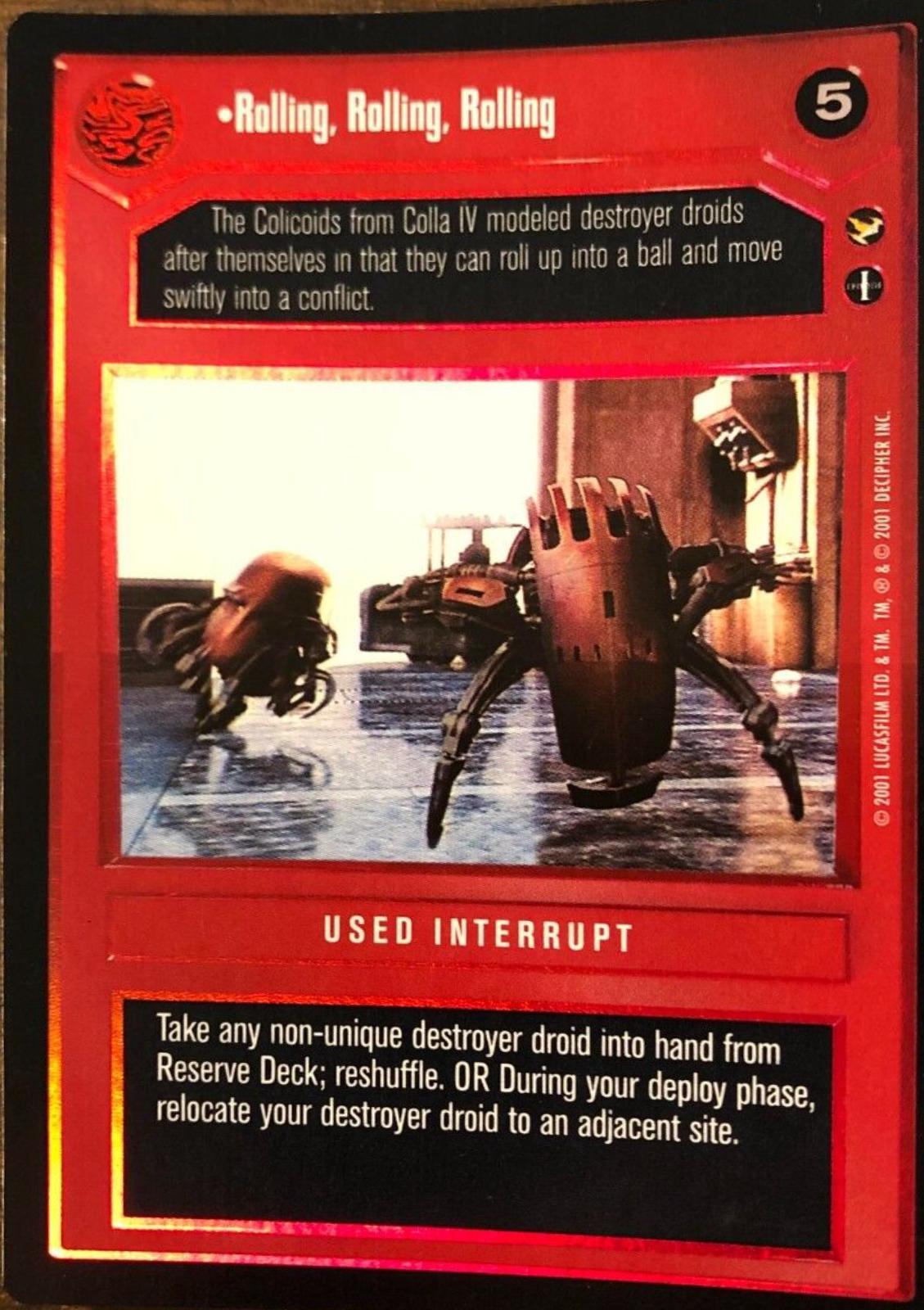 Rolling, Rolling, Rolling [Foil] Prices Star Wars CCG Reflections III Star Wars Cards