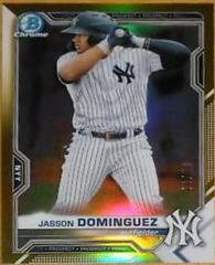 Jasson Dominguez [Gold Refractor] Baseball Cards 2021 Bowman Chrome Prospects Prices