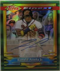 Ronald Acuna Jr. [Green Refractor] #FA-RAJ Baseball Cards 2021 Topps Finest Autographs Prices