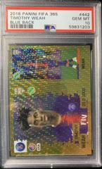 Timothy Weah [Blue Back] #442 Soccer Cards 2018 Panini FIFA 365 Prices