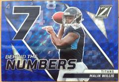 Malik Willis [Blue] #BN-MW Football Cards 2022 Panini Zenith Behind the Numbers Prices
