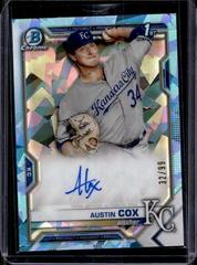 Austin Cox [Green Refractor] Baseball Cards 2021 Bowman Chrome Prospect Autographs Prices