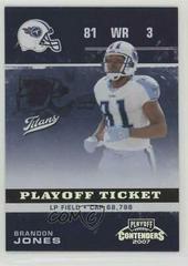 Brandon Jones [Playoff Ticket] #97 Football Cards 2007 Playoff Contenders Prices