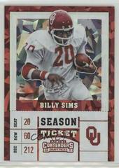 Billy Sims [Cracked Ice] Football Cards 2017 Panini Contenders Draft Picks Prices