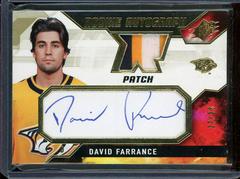 David Farrance [Patch] Hockey Cards 2021 SPx Rookie Auto Jersey Prices
